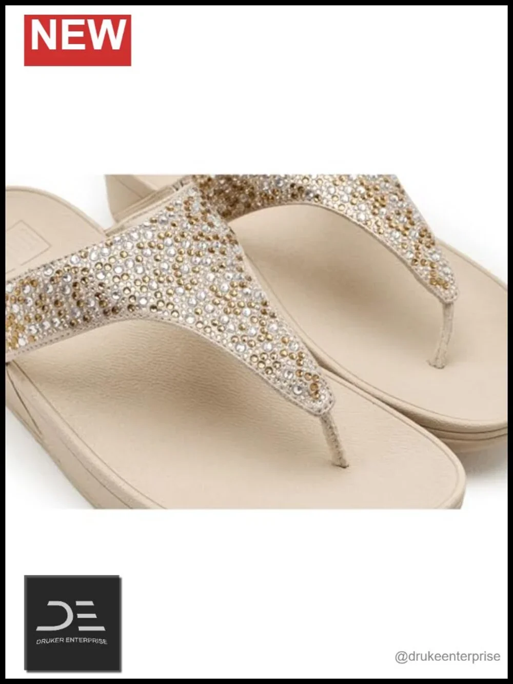 FitFlop Womens Lulu Crystal Metallic Toe Post Sandals Wedge